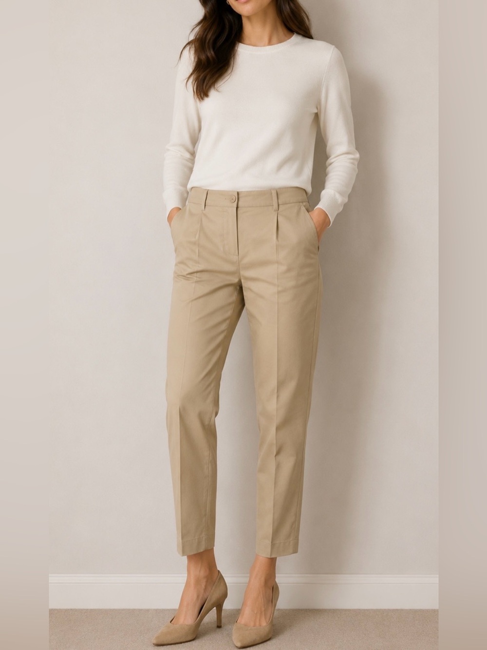 Talbots Khaki Trouser Ankle‎ size 8P NWT